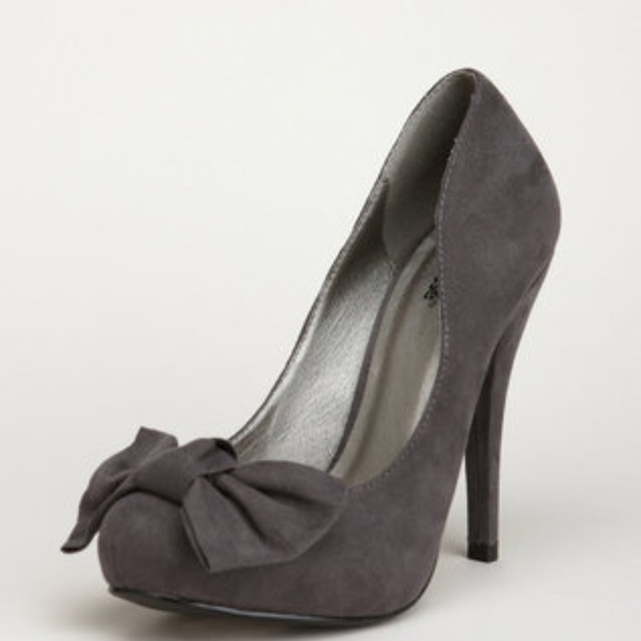 Charlotte Russe Shoes - Black Bow Heel Pumps